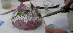 Colonial Stained Glass, Lamp making demo Saturday, Studio H